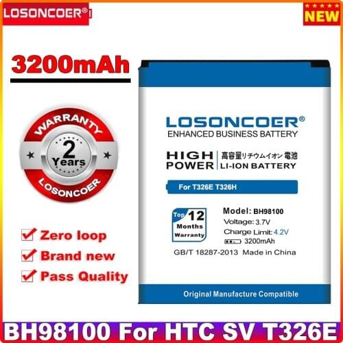 LOSONCOER 3200mAh BH98100 for HTC Desire SV T326E Desire P T326H Battery