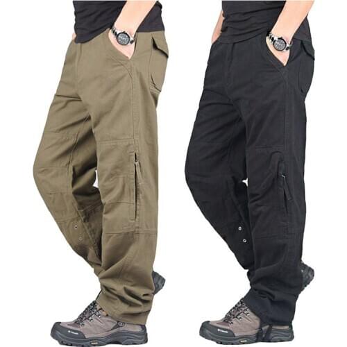 Spring Autumn Cargo Pants Men Streetwear Casual Military Trousers Men Army Warm Straight Men Chinos Pants Pantalon Militaire