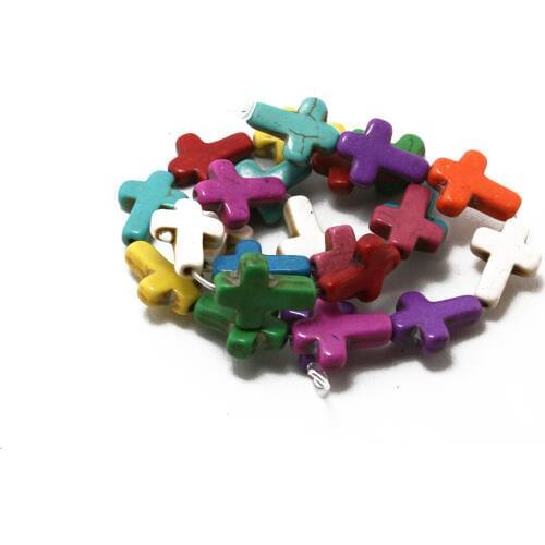 12*16mm Howlite Cross Beads Synthetise Dyed 15'' For Necklace/Bracelet BTB197-99