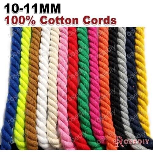 CA1003_1M)1 meter 8mm 10mm 20mm Colorful 100% Cotton Three Strands Twisted Cords Rope, buy Multi meters continuous