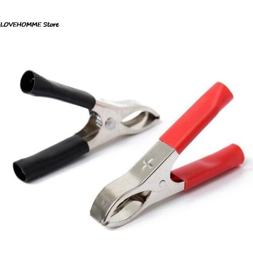 Hot sale 2Pcs 30A 75mm Crocodile Car Caravan Van Battery Test Lead Clips Best Promotion Alligator Clips