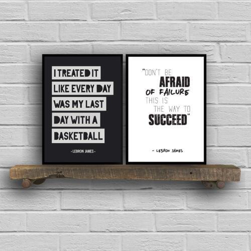 Lebron James Quote Canvas Painting Wall Decor , Don't Be Afraid Of Failure Canvas Art Print Basketball Player Poster