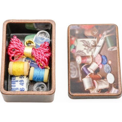 Odoria 1:12 Miniature Sewing Needle Kit Box Knitting Tool Tailor Room Home Set Dollhouse Accessories Doll House Decoration