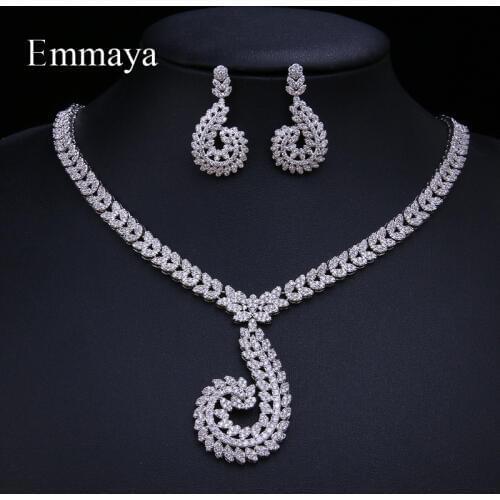 Emmaya Party Silver Plated Jewelry Sets Women Costume Statement Necklace Geometry Fashion Romantic Classic Wedding Accessories