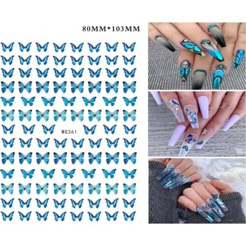 Butterfly Nails Art Manicure Back Glue Decal Decorations Design Nail Sticker For Nails Tips Beauty