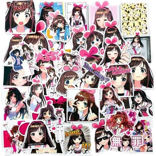 50Pcs Cartoon Character Kizuna AI Sticker For Refrigerator Scooter Suitcase Diary Notebook Computer Scrapbook DIY Manual Sticker