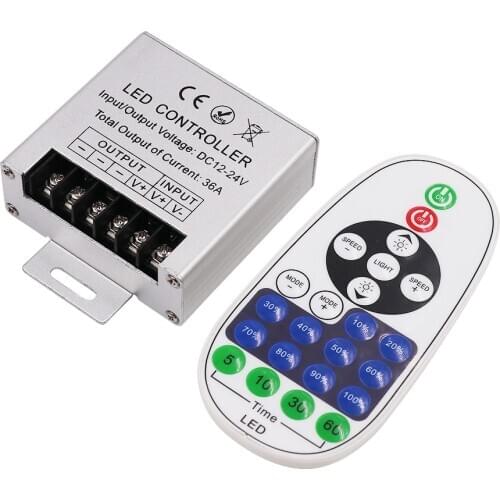 DC 12V 24V Single color 360W IR controller with 23key remote For 5050 2835 LED Strip Neon Light