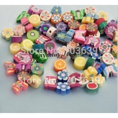Wholesale 500pcs/lot Cute Polymer Clay Earring Pendants Mixed Design Polymer Clay Slice Free Shipping