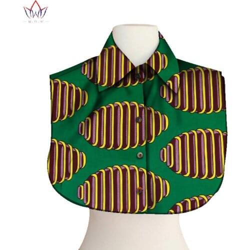BRW African Print Collar For Women Clothing Accessories African Ankara Print Fabric Chokers Necklaces Collar For Sweater WYX22