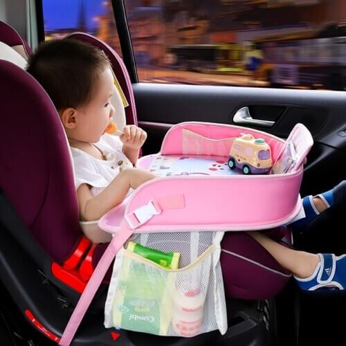 Baby Portable Table Car Baby Stroller Holder Food Desk Children Waterproof Table Car Seat Tray Storage Multifunction Cart Plate