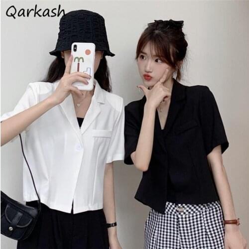 Qarkash Women's Blazers With Short Sleeves