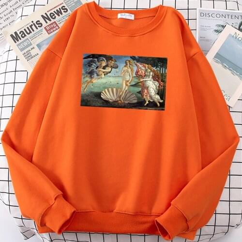 The Birth Of Venus Art Printed Women Clothes O-Neck Fashion Hoodies Kawaii Pattern Sweatshirt Autumn New Fleece Hoody Womens