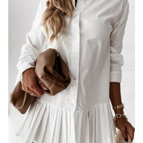 European Style Long Sleeve Shirts Woman Top Shirt Vestido Spring Summer Blouse Casual Tops Mujer