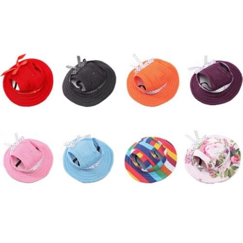 S/M/L Pet Accessories Protective Breathable Sun Hat Dog Outdoor Grooming Dress Up Sunscreen Sun Hat Beach Hat Dog Supplies