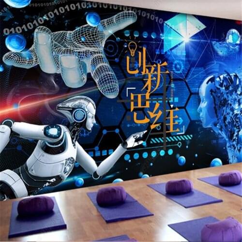 Modern Technology Wall Papers 3d Murals AI Innovative Thinking Machine Age Intelligent Background Wallpaper Industrial Decor