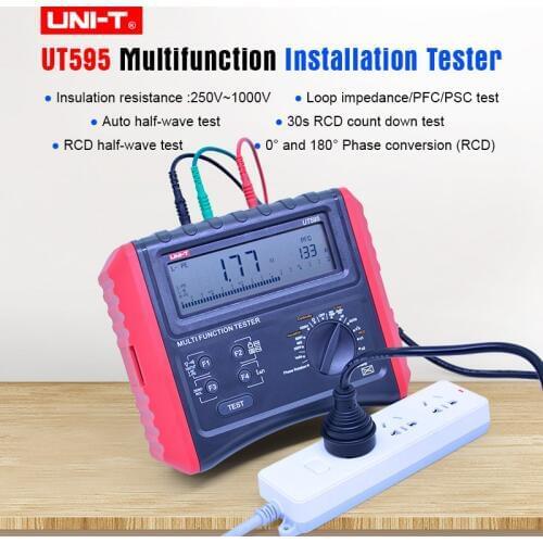 UT595 Earth Ground Line Loop Impedance Tester Insulation Resistance Meter Phase sequence/Ramp RCD/Low-resistance continuity test