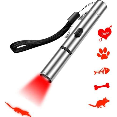 Cat Flashlight Switchable Light LED Laser Pet Cat Toy Puppy Cat Interactive Toys Rechargeable 5 Patterns Pet Toy