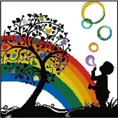 Embroidery Package Cross Stitch Kits Unopen Luxurious 1 Piece Rainbow Boy Bubble New Free shipping Luxurious