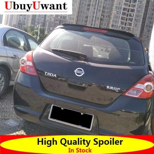Rear Roof Lip Spoiler For Nissan Tiida 2007-2011 ABS Gloosy Black /Carbon Fiber Color Car Tail Wing Decoration Hatchback Spoiler