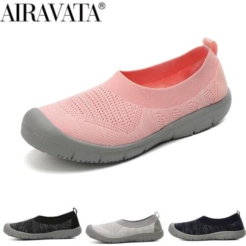 Newbeads Womens Lace Up Slip On Sock Walking Sneakers Non-Slip Flat Casual Leisure Mesh Breathable Flying Woven Shoes