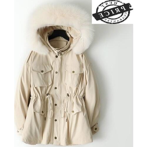 Winter Womens Down Jacket Female Real Fox Fur Hooded Duck Down Coat Women Clothes 2021 Korean Thick Warm Down Parka 3016