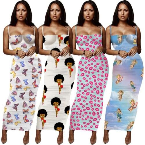 Summer New Super Big Bust Tight-Fitting Sexy Wrapped Chest Plus Size Fashion Dress 2021 Women Print Midi Dresses Femme Robe