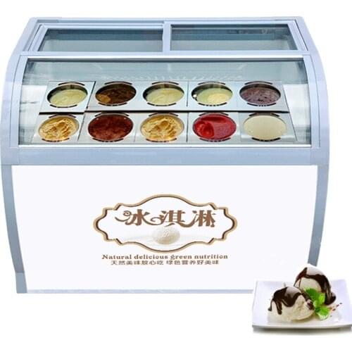 Hard Ice Cream Display Cabinet Commercial Egg Roll Cone Ice Cream Sundae Storage Machine Popsicle Showcase