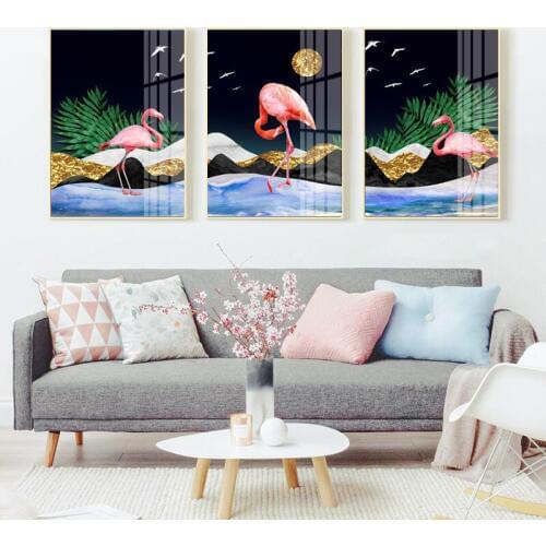 Animal Flamingo Poster Wall Art Canvas Print Painting Decorative Painting Living Room Wall Painting Poster Art Modern Home Decor