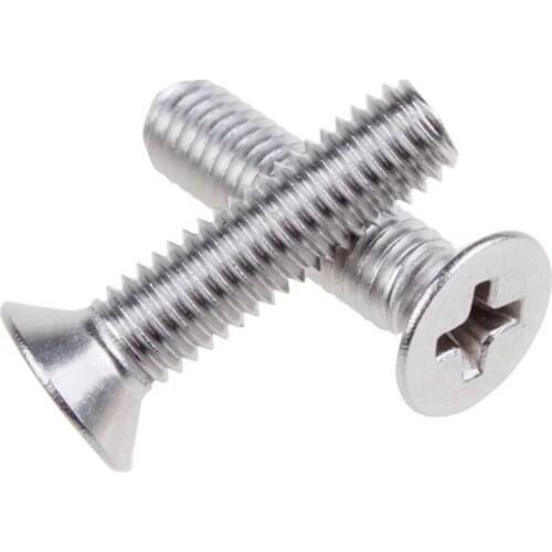 10/20/50Pcs M1.4 M1,6 M1.7 M2 M2.5 M3 M4 M5 DIN965 304 Stainless Steel Flat Head Countersunk Phillips Machine Screws GB819