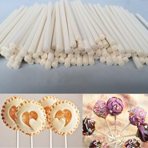 100Pcs Solid Core Paper Lollipop Sticks 70mm*3mm Stick Lolly for Fondant Candy Chocolate Cake Pop Cupcakes Making Mould E008