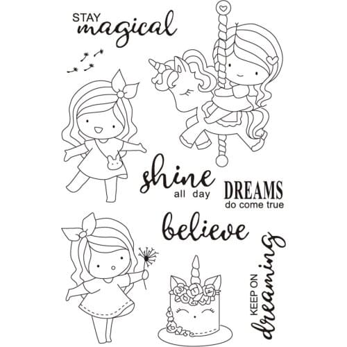 11x16 Carousel TBig ice cream ransparent Clear Stamps Silicone Seals for DIY scrapbooking photo album Card Making