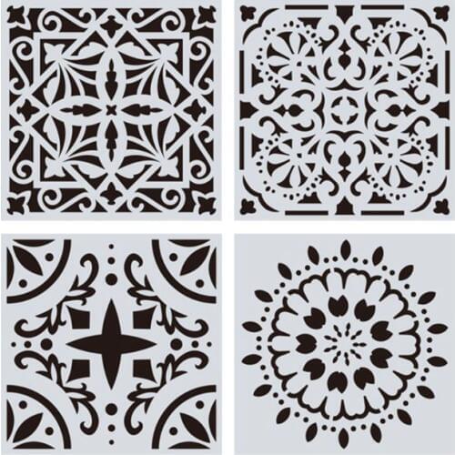 16pcs/set Mandala Stencils DIY Drawing Template Wall Painting for Wood Tile Rock E65A