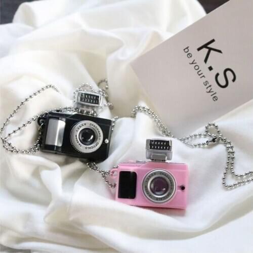 2021 Shining Black and Pink Camera Necklace Cool Guy Vintage Hiphop Boys and Girls Plastic Choker Women Necklace Jewelry Gifts