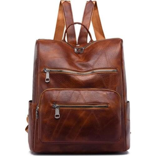 2021 Vintage Students Travel Backpack Bags For Girls School Large Multi Function Simple Information Package Document Bag