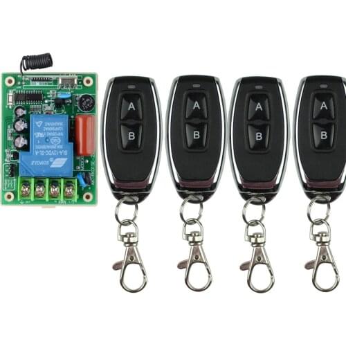 220V AC 1CH 30A Relay Remote Control Switch RF Wireless Remote Controller LED Lamp Motor Waterpump 4pcs Remote