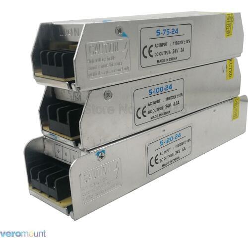 24V Switch Power Supply 75W 100W 120W AC 110V 220V to DC24V 3A 4.5A 5A LED Adapter Lighting Transformers Strip Slim Shape