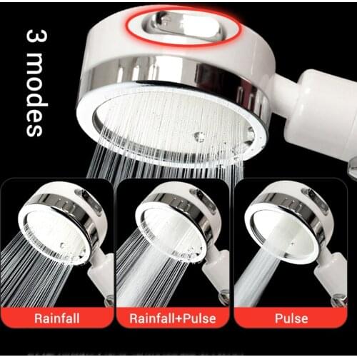 VEHHE 3 Models High Pressure SPA Adjustable Shower Head ABS Plastic Rainfall Water Saveing Handheld Detachable ShowerHead