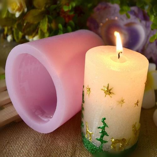 7x7x9cm Cylinder Silicone Candle Molds Clay Candle Molds Christmas Decor Decorating candles mold Soap Mold
