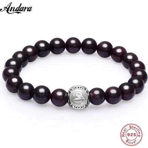 AAA 100% 925 Sterling Silver Strand Beaded Bracelet Women Fashion Vintage Good Quality Silver 925 Jewelry 2017