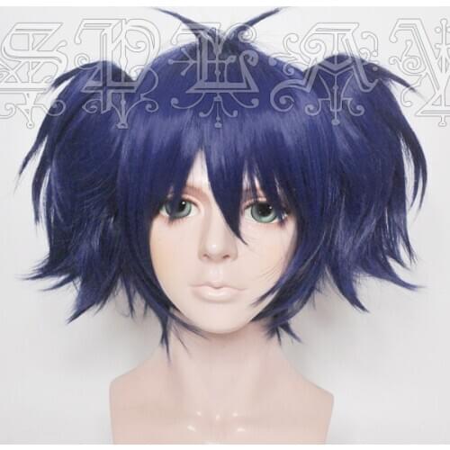 Anime Happy Sugar Life Koube Shio Cosplay Wig Blue Heat Resistant Synthetic Hair Wig + Wig Cap