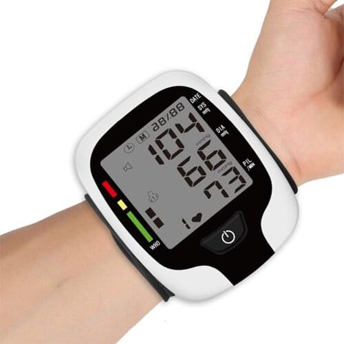 Wrist Blood Pressure Monitor Automatic Tonometer Digital Sphygmomanometer on the Wrist Pulse Heart Beat Rate Meter Device