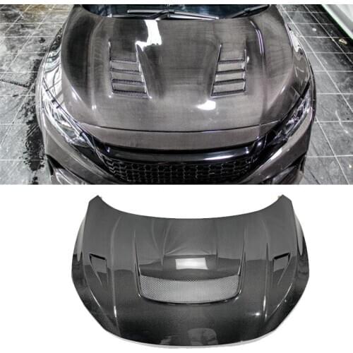 Car-Styling Auto Accessories Carbon Fiber Front Hood Bonnet Fit For Honda 17 onwards Civic Type R FK8 VRS Style Front Hood