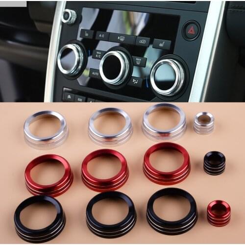 Beler 4pcs Car Aluminum Air Conditioning Knob Volume Control Knob Cover Fit For Land Rover Discovery Sport 2015 2016 2017 2018
