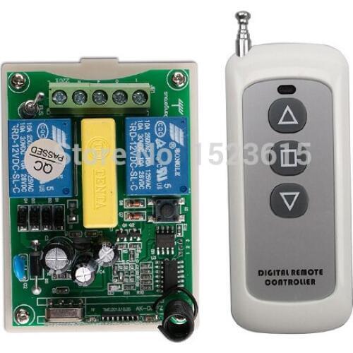 AC 220V 2CH RF Wireless Remote Control Switch 1X Transmitter +1 X Receiver tubular motor garage door projection screen shutters