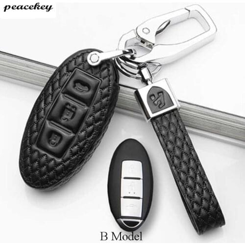 Genuine Leather Car Key Case For Nissan qashqai j10 note micra X-Trail 370Z Cube Micra Qashqai Juke Leaf Tiida Cube Quest Versa