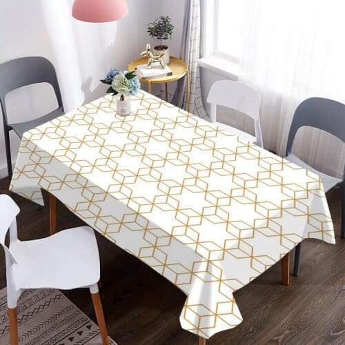 Plaid Bohemia Print Decorative Oxford Fabric Tablecloth Waterproof Thick Rectangular Wedding Dining Table Cover Tea Table Cloth