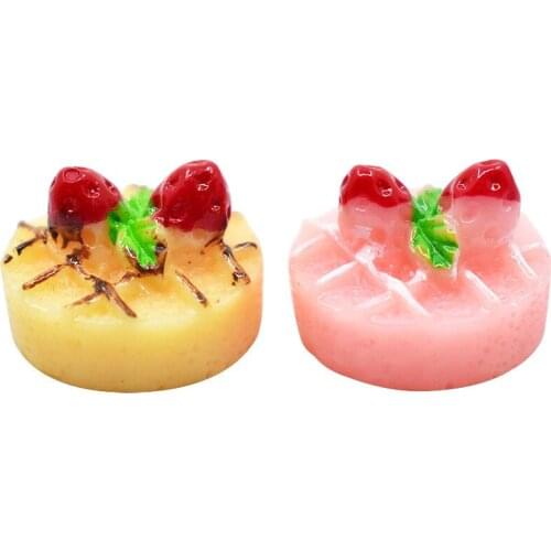 DIY Jewelry Accessories Material Kawaii Fruit Strawberry Cake Cameo Patch Sticker Beading10pcsEmbellishments Scrapbooking