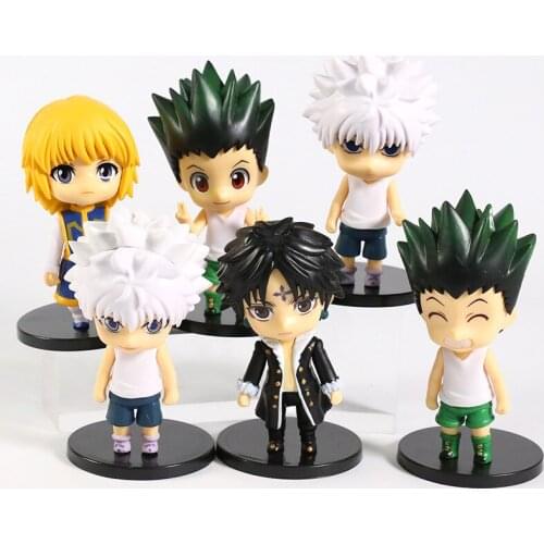 Hunter x Huner Gon Freecss Killua Zoldyck Kurapika Figure Toys PVC Cute Dolls 6pcs/set