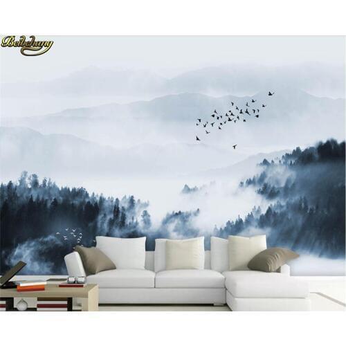 Beibehang Custom Photo Wallpaper Mural Ink Landscape TV Background wall papers home decor papel de parede wallpapers for living