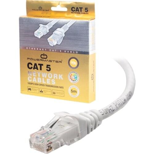 CABLE. CAT5 5 METER GRAY POWERMASTER BOXED
